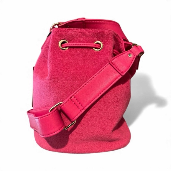 Juicy Couture Hot Pink Terry Bucket Crossbody Bag NWT - Picture 2 of 5
